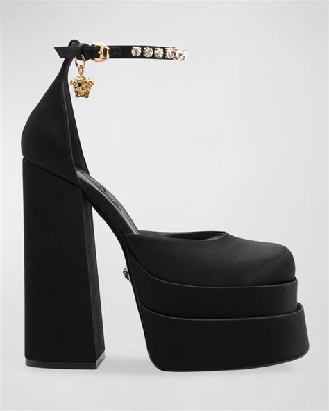 versace medusa platform heels dupe|Versace Medusa detail round heels.